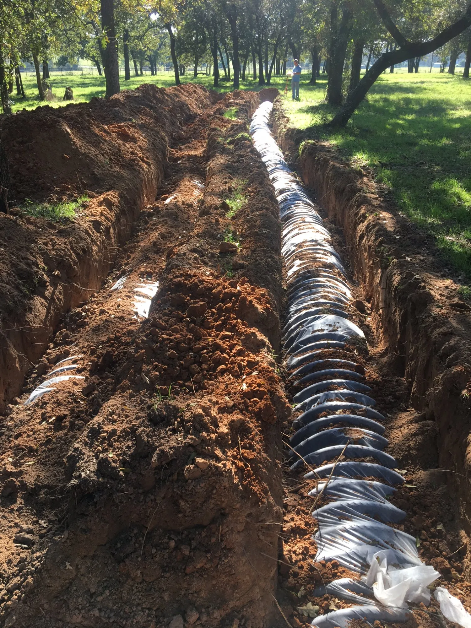 Septic tank components during a repair